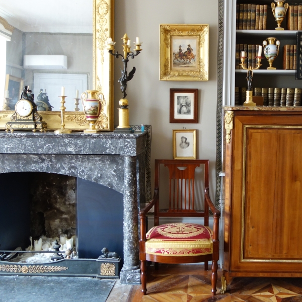 Gravure portrait de Madame de Lamballe, souvenir historique royaliste dans son cadre bois doré