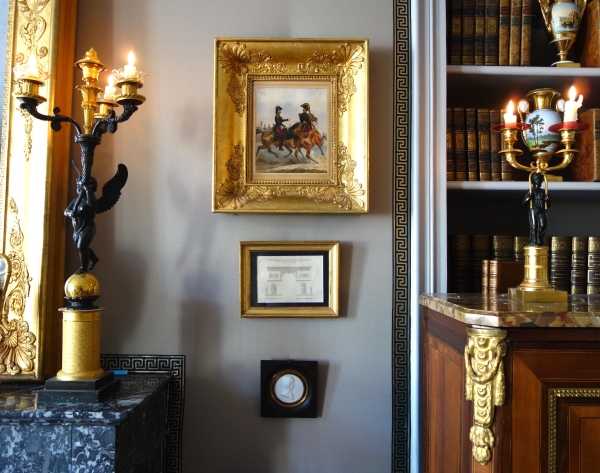 L'Arc de Triomphe de l'Etoile à Paris - projet d'architecture, gravure d'époque Empire