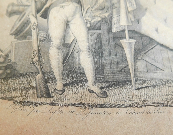 Les Grandes Armes de Louis XVIII Roi de France, gravure, souvenir historique royaliste