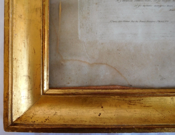 Gravure Henri de La Rochejacquelein, souvenir historique royaliste dans son cadre en bois doré