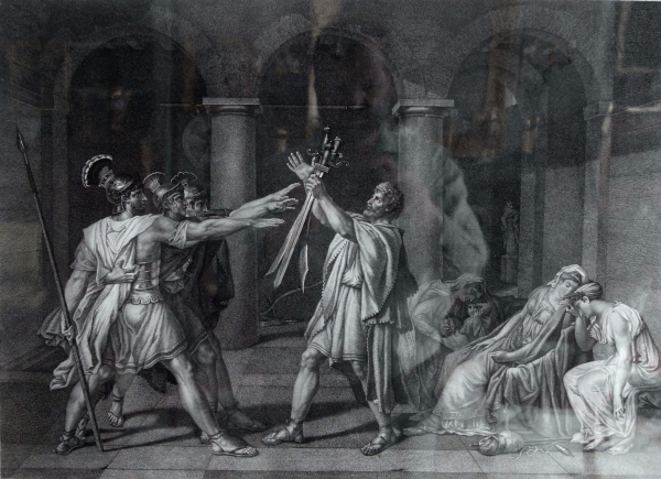 Empire engraving after Jacques Louis David - gold leaf gilt wood frame