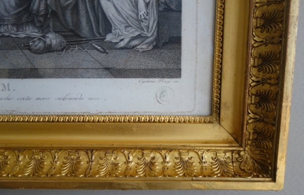 Empire engraving after Jacques Louis David - gold leaf gilt wood frame