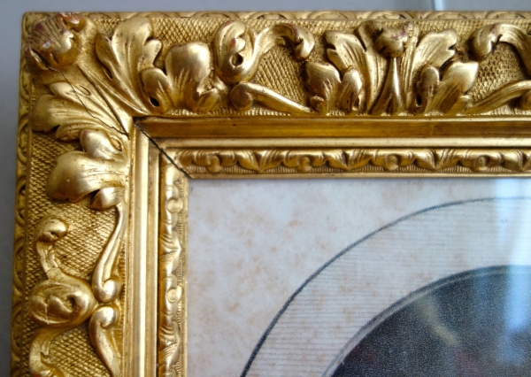 Portrait gravure de Stanislas Leczinsky, Roi de Pologne et Duc de Lorraine - cadre bois doré