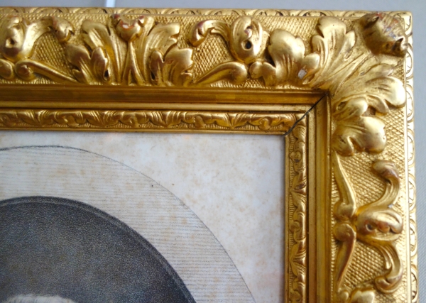 Portrait gravure de Stanislas Leczinsky, Roi de Pologne et Duc de Lorraine - cadre bois doré