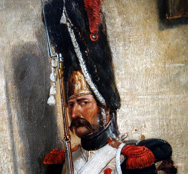 Philippe Ledieu : French Imperial Guard grenadier - oil on canvas