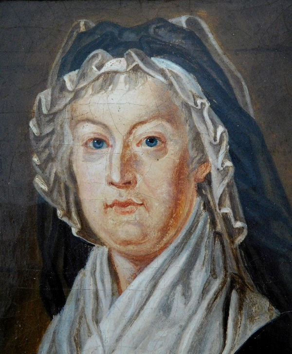 Portrait of the Queen Marie-Antoinette in prison, historical royalist souvenir 18th century