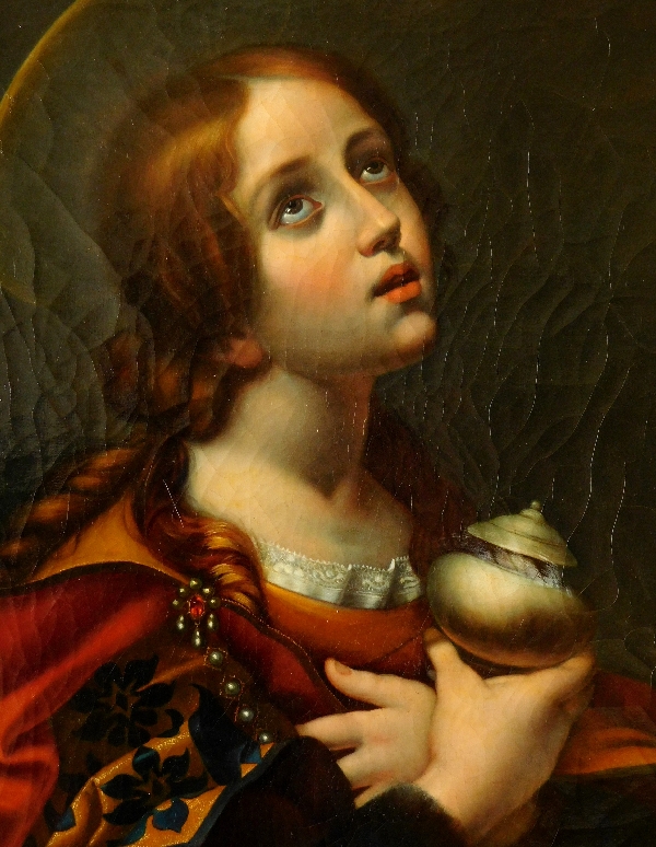 19th century Italian school after Carlo Dolci : portrait of Mary Magdalene - 102cm x 89cm