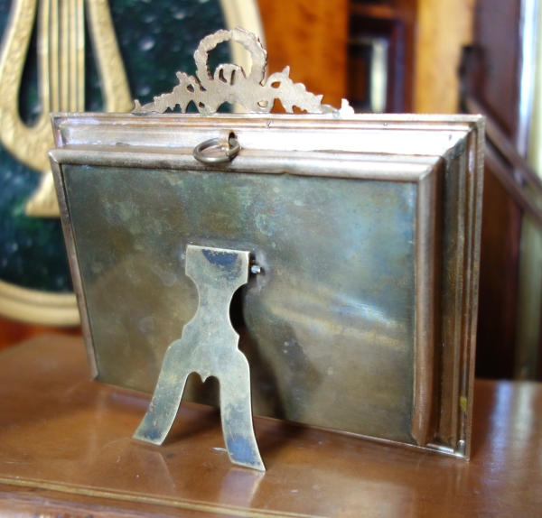 Miniature chinoiserie à suspendre ou poser - bronze et laque dans le goût de la Chine - vers 1900