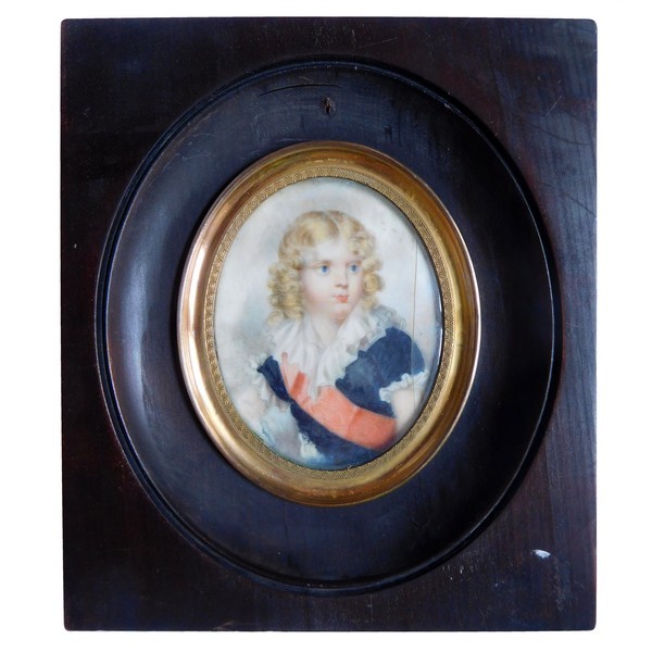 Portrait miniature sur ivoire de l'Aiglon Napoléon II le Roi de Rome