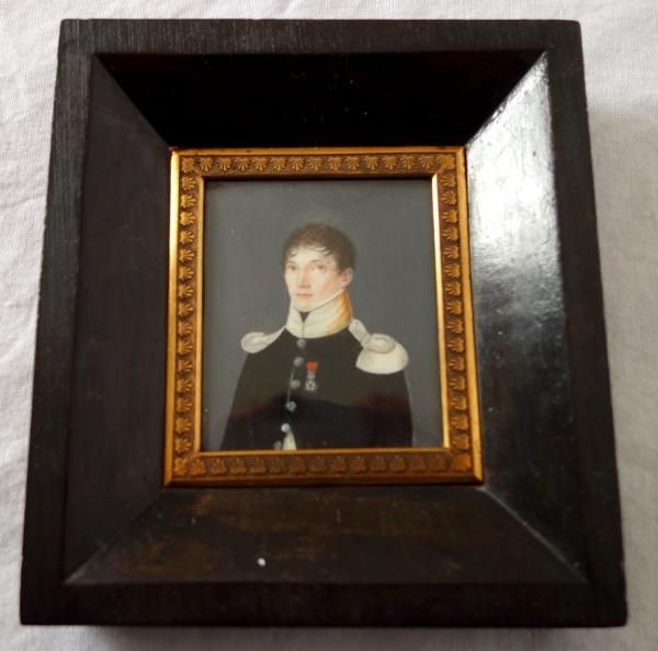 Empire miniature portrait of an infantryman officer - early 19th century