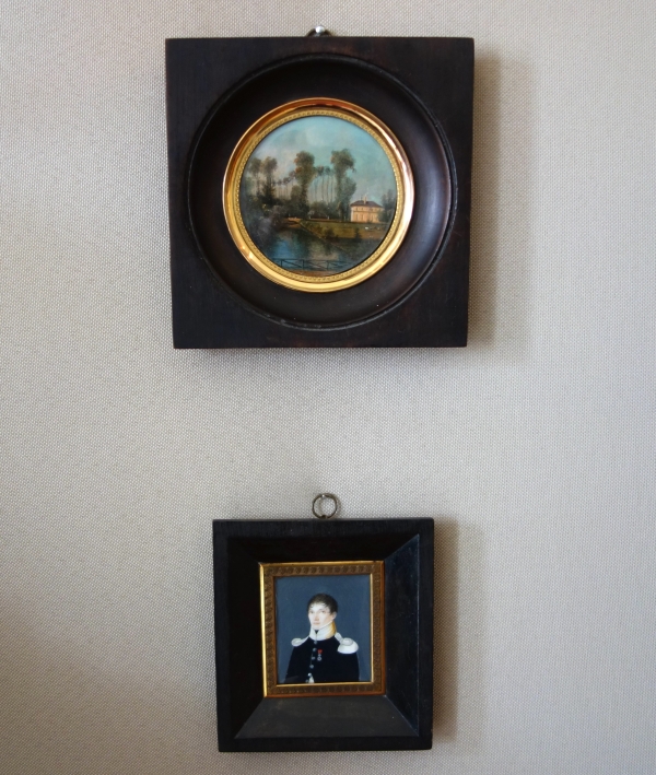 Empire miniature portrait of an infantryman officer - early 19th century