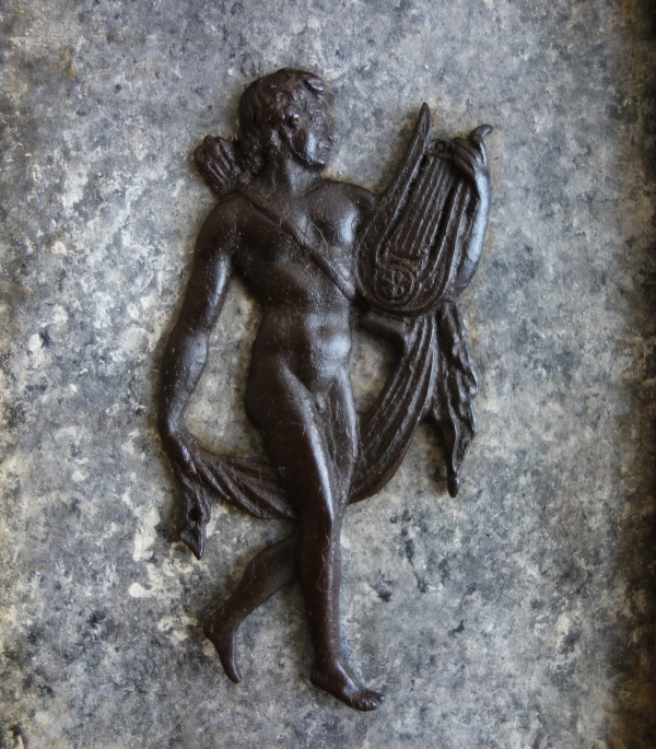 Souvenirs du Grand Tour - paire de tableaux miniatures en bronze, faux marbre et bois doré