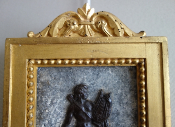 Souvenirs du Grand Tour - paire de tableaux miniatures en bronze, faux marbre et bois doré
