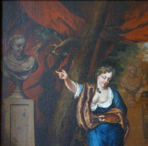 Early 18th century French school, allergory of painting, oil on panel