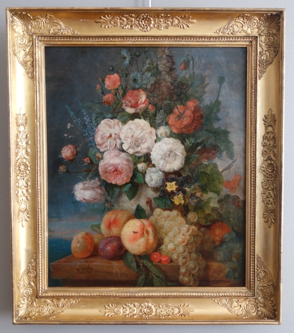 Early 19th century French school, still life : bouquet of flowers, follower of van Spaendonck - 58cm x 70cm