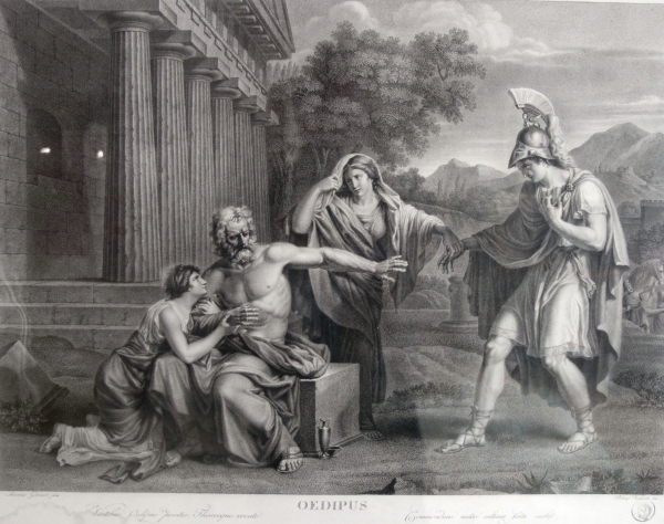 Pair of Empire engravings, gold leaf gilt wood frame, early 19th century circa 1820