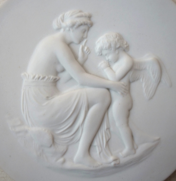 Sevres Manufacture : pair of biscuit miniatures - lesson to Love and lesson from Love after Boizot