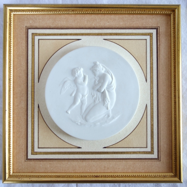 Sevres Manufacture : pair of biscuit miniatures - lesson to Love and lesson from Love after Boizot