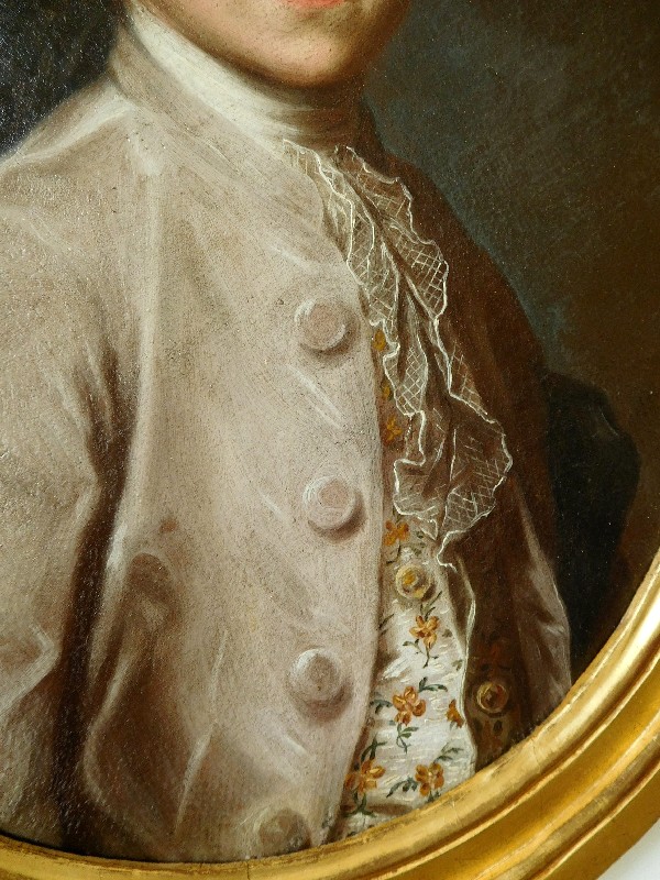 Portraits d'adolescents frère et soeur, huiles sur toile d'époque Louis XVI
