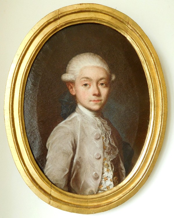 Portraits d'adolescents frère et soeur, huiles sur toile d'époque Louis XVI