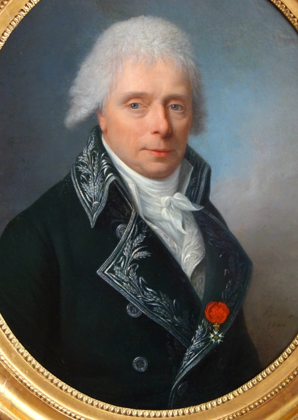 Jean-François Bellier : paire de portraits, sa sœur Philippine et son mari Edme Bochet vers 1800