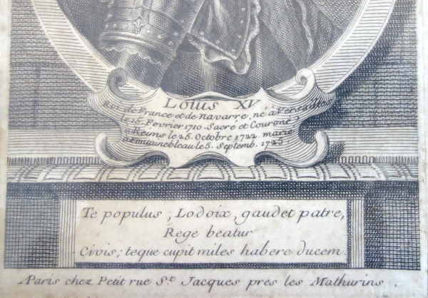 Paire de portraits gravures du Roi Louis XV et de la Reine Marie Leczinska - époque XVIIIe siècle