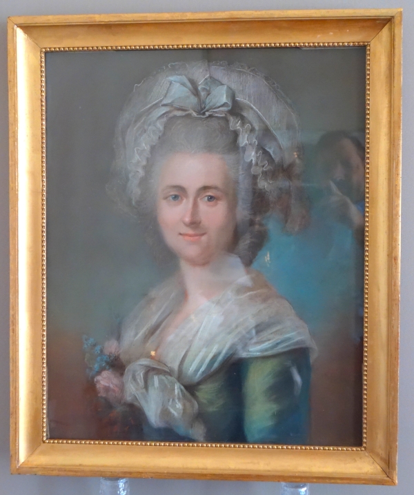 Ecole Française du XVIIIe siècle, paire de portraits pastels d'époque Louis XVI