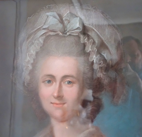 Ecole Française du XVIIIe siècle, paire de portraits pastels d'époque Louis XVI
