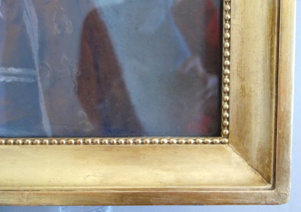 Ecole Française du XVIIIe siècle, paire de portraits pastels d'époque Louis XVI