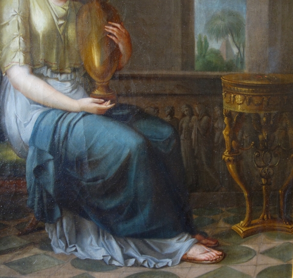 Paire de scènes à l'antique vestale et muse, début XIXe siècle vers 1800