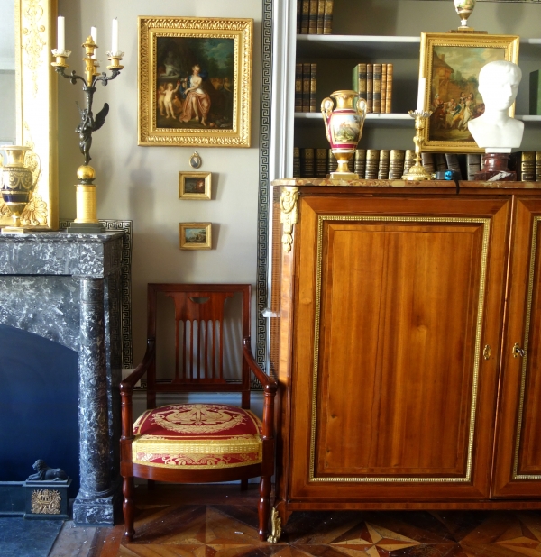 Paire de tableaux miniatures, huiles sur cuivre d'époque début XIXe siècle