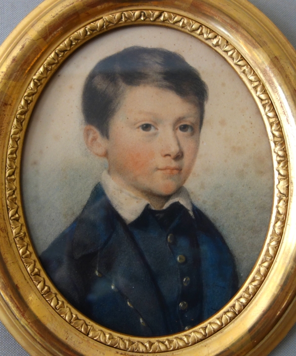 Pastel portrait of a young boy, 19th century - Napoleon III period