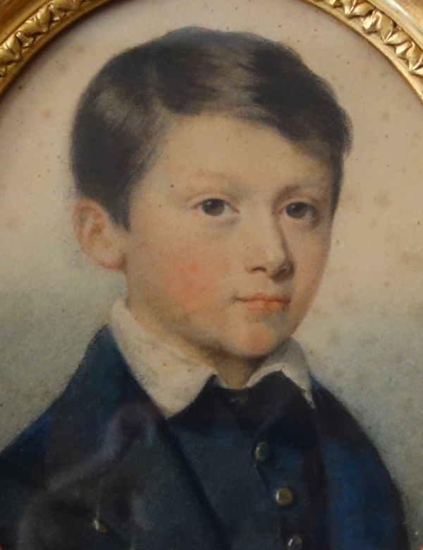 Pastel portrait of a young boy, 19th century - Napoleon III period