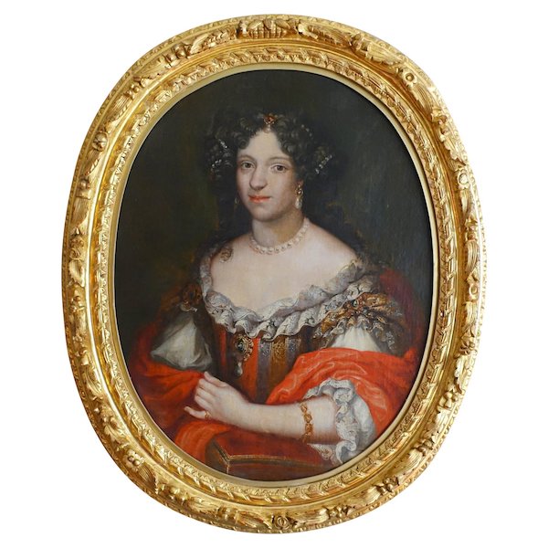 Ecole Française du XVIIe siècle, portrait d'aristocrate d'époque Louis XIV vers 1660 - 98cm x 80cm