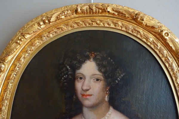 Ecole Française du XVIIe siècle, portrait d'aristocrate d'époque Louis XIV vers 1660 - 98cm x 80cm