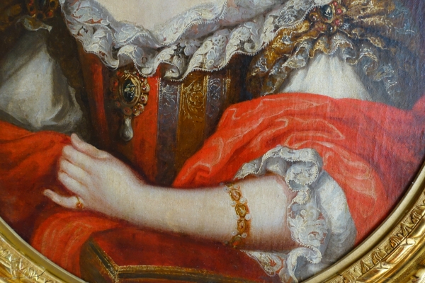 Ecole Française du XVIIe siècle, portrait d'aristocrate d'époque Louis XIV vers 1660 - 98cm x 80cm