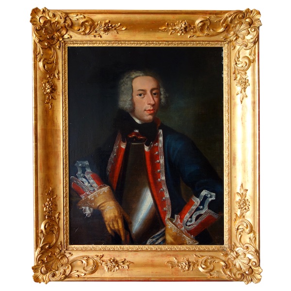18th century French school, portrait of an aristocrat, Louis XV painting - 60cm x 76cm