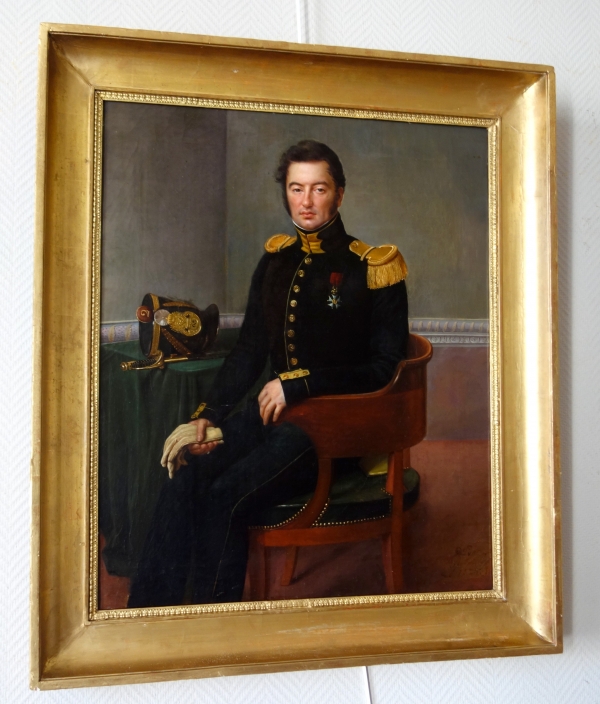 Francois Edouard Picot : portrait of an officer in 1828 - oil on canvas - 80cm x 69cm