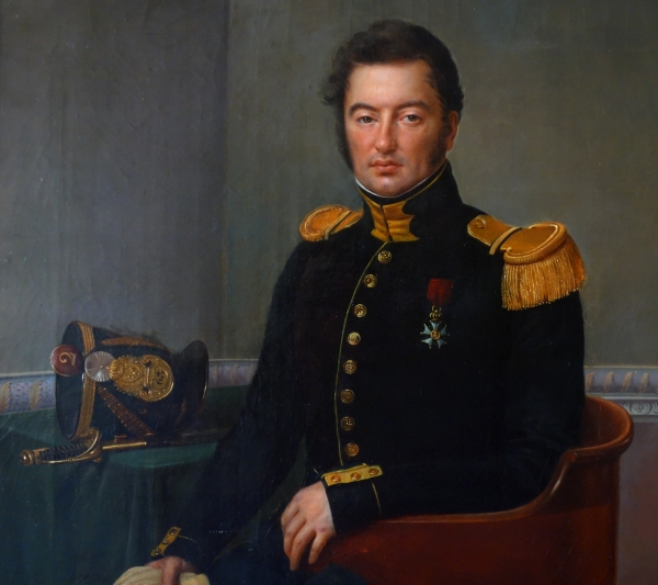 Francois Edouard Picot : portrait of an officer in 1828 - oil on canvas - 80cm x 69cm
