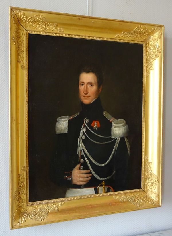 Large Empire portrait of an Officer, early 19th century oil on canvas circa 1820