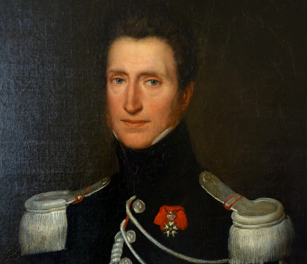 Large Empire portrait of an Officer, early 19th century oil on canvas circa 1820