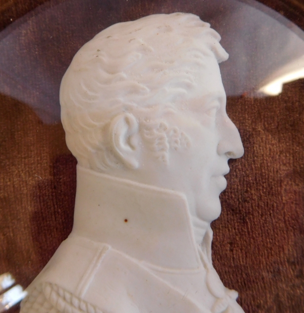 Porcelain biscuit miniature portrait of Charles X, early 19th century