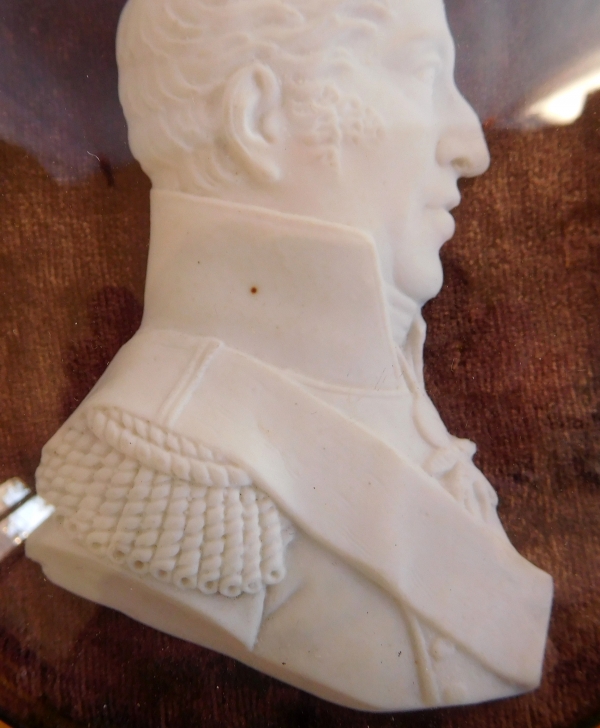 Porcelain biscuit miniature portrait of Charles X, early 19th century