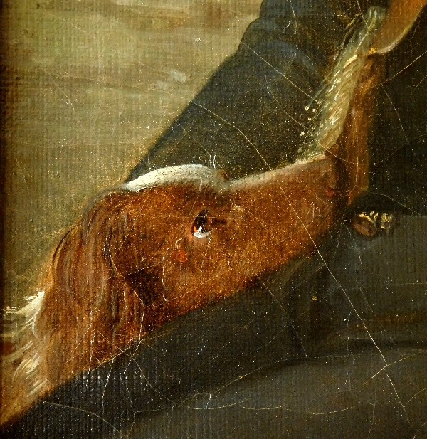 Portrait d'un gentilhomme chasseur et son chien - époque Empire / Restauration