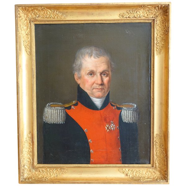 Portrait of Colonel JB Dubessy, Empire oil on canvas attributed to Van Gorp - circa 1815