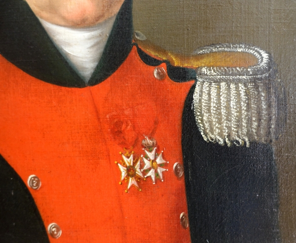 Portrait of Colonel JB Dubessy, Empire oil on canvas attributed to Van Gorp - circa 1815