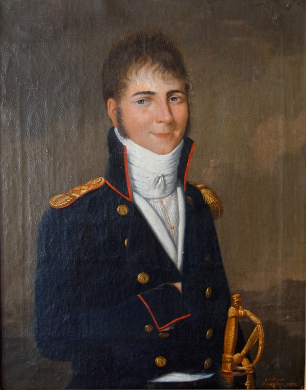Johann Friedrich Dryander : portrait of an officer dated 1802 - early 19th century