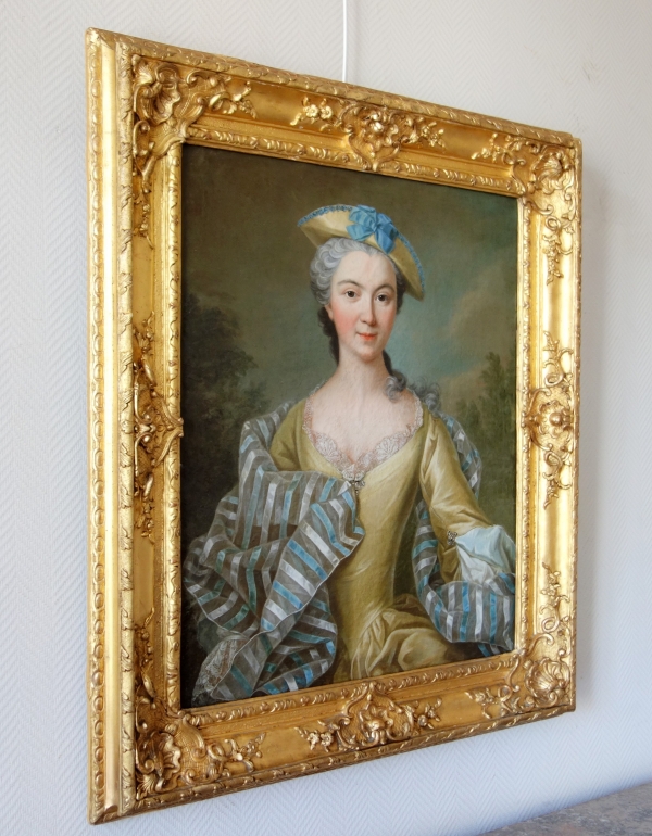 18th century French school, entourage of Nattier - portrait of a lady in its original frame