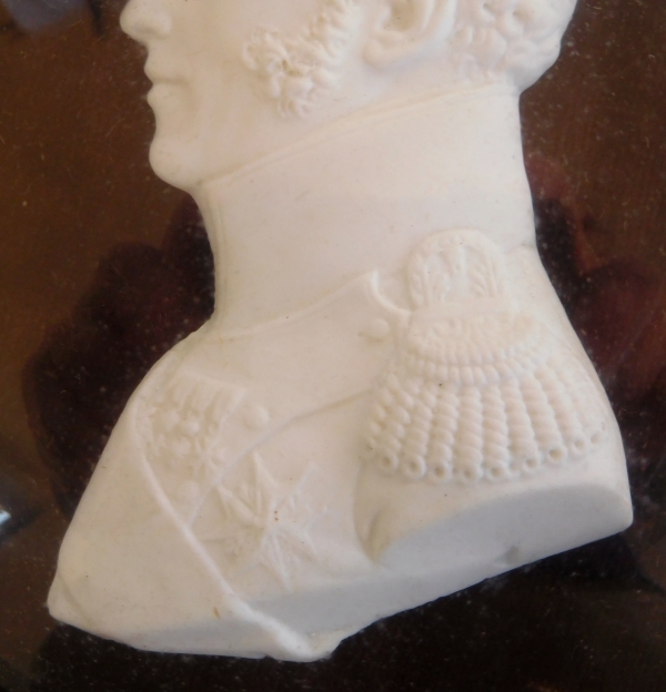 Porcelain biscuit miniature portrait of Duke of Angouleme, early 19th century