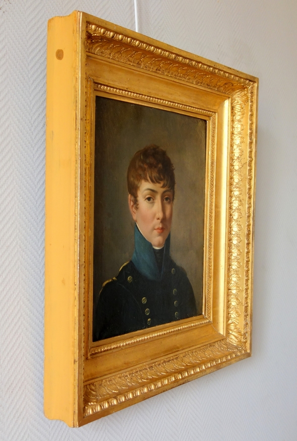 Portrait of an Imperial High School student under the Empire, oil on canvas attributed to Van Gorp